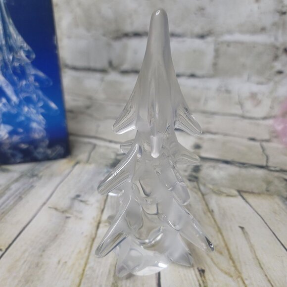 6.25" The Tuscany Crystal Clear Art Glass Christmas Tree VTG Solid Twisted - Picture 3 of 7